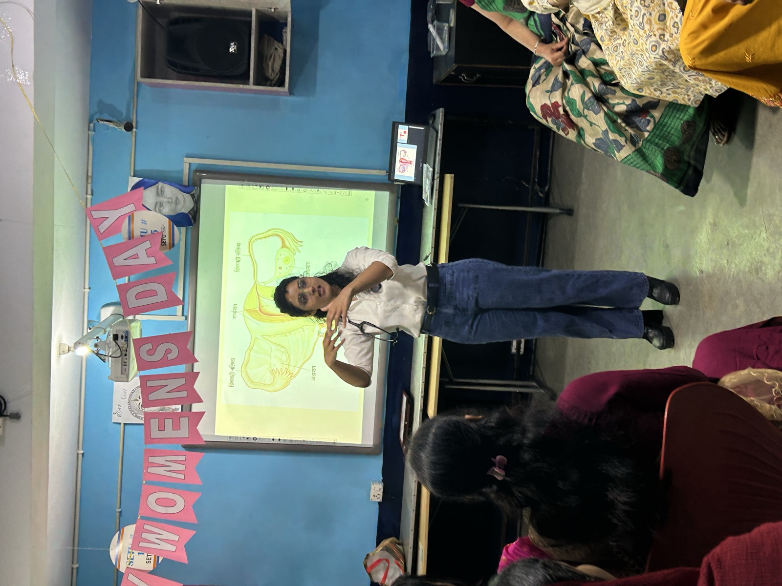 Health education presentation during Women's Day event